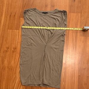 All Saints Khaki Gathered Sleeveless Dress